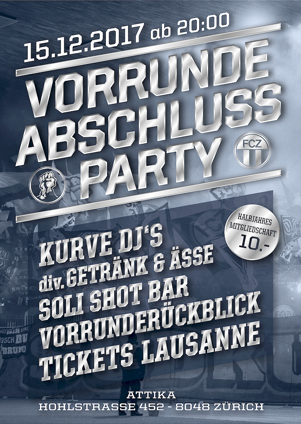 FR 15. DEZÄMBER: VORRUNDEABSCHLUSSPARTY IM ATTIKA